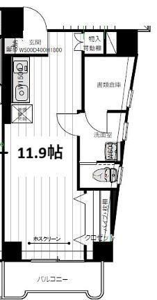 光10マンション(1K/4階)の間取り写真