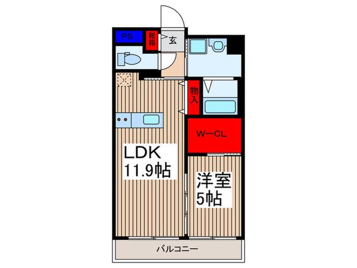 マノワールI(1LDK/2階)の間取り写真