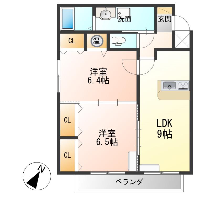パークタウン21(2LDK/1階)の間取り写真