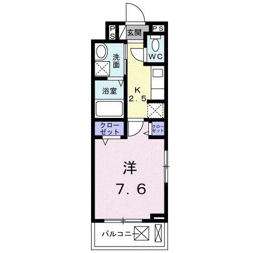 ハルズ HINODE(1K/2階)の間取り写真