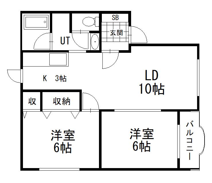 プリオールブリエ(2LDK/1階)の間取り写真