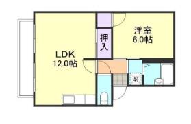 プレジール杉原(1LDK/2階)の間取り写真