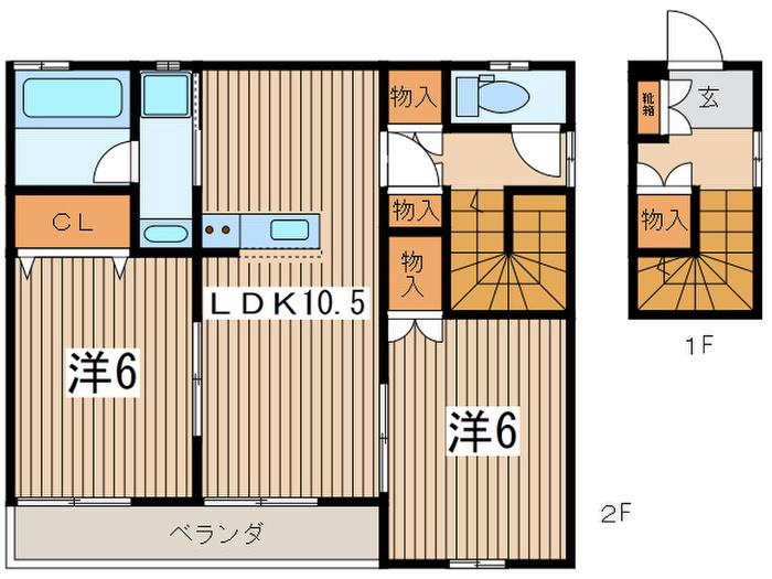 サンライズ湘南(2LDK/1階)の間取り写真