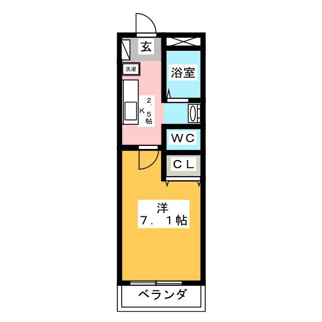 コスモ・ガーデン(1K/3階)の間取り写真