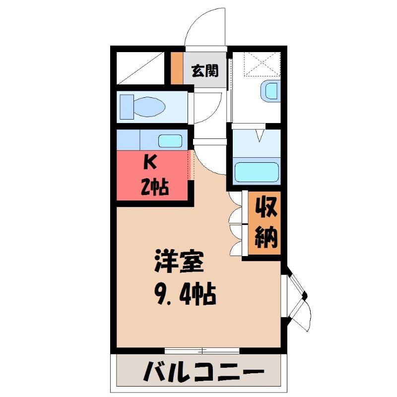 コートダジュールIN桃ヶ丘A(1K/1階)の間取り写真