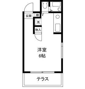 レジデンシア甲子園口(ワンルーム/2階)の間取り写真