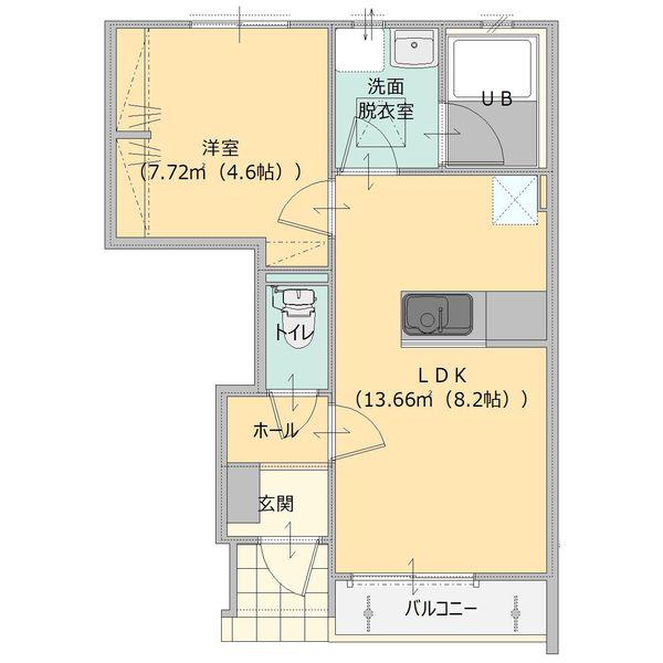 PLUSタカハギ(1LDK/1階)の間取り写真