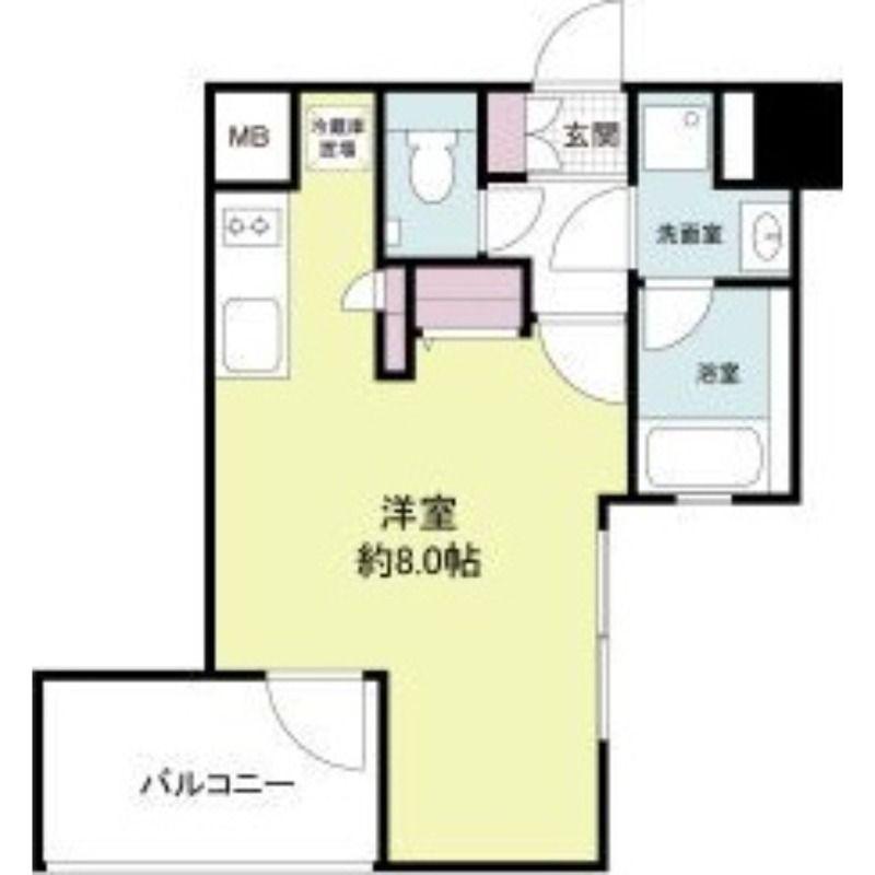レジディア江戸堀(ワンルーム/6階)の間取り写真