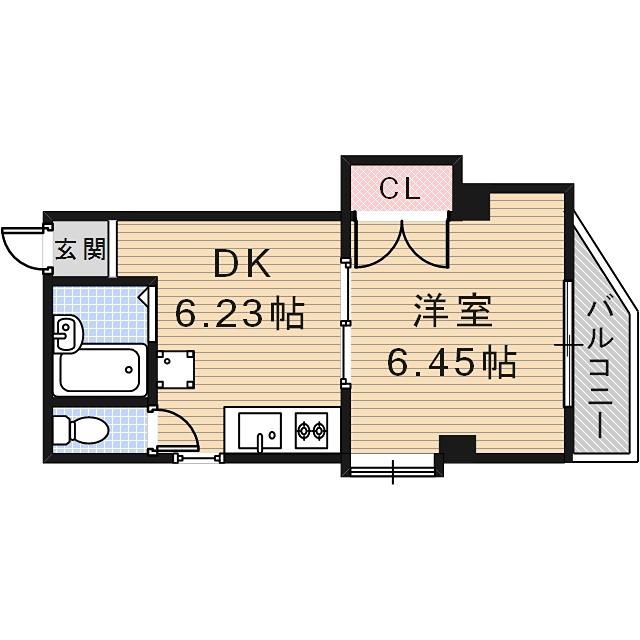 咲良マンション(1DK/3階)の間取り写真