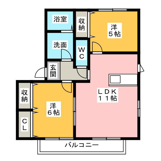 グレースTOSHO(2LDK/2階)の間取り写真