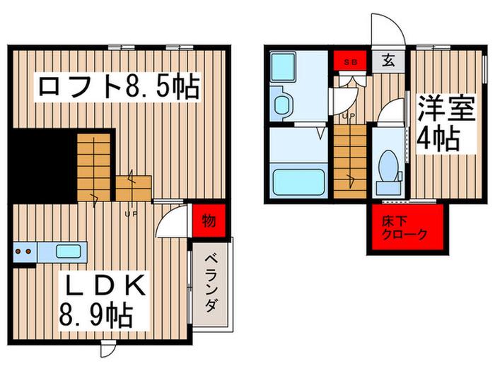 CB東宮原リーザ(1LDK/2階)の間取り写真