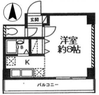 プラザケーエスエヌ大倉山(ワンルーム/4階)の間取り写真