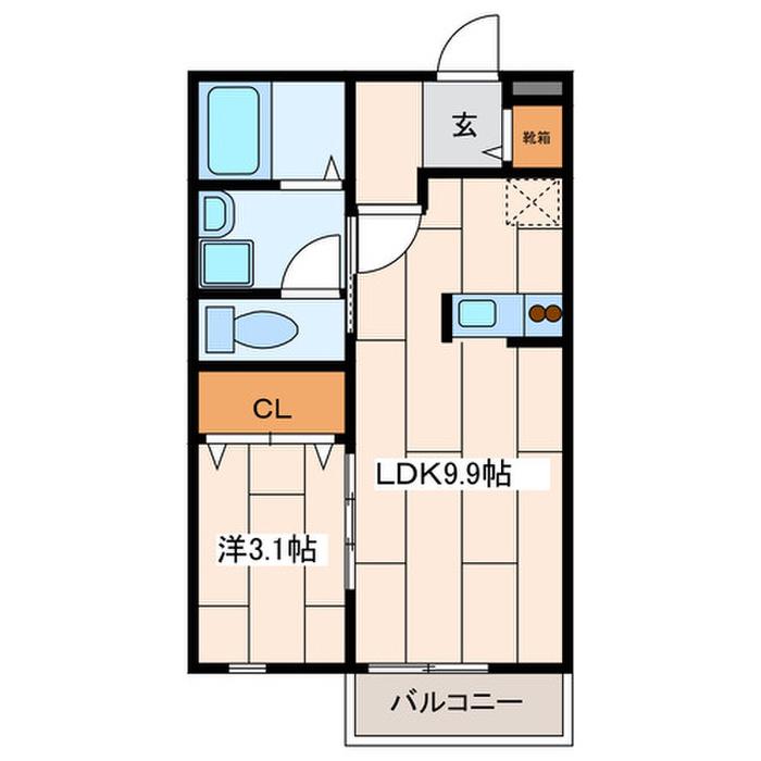 ラ カーサ フェリーチェ篠崎(1LDK/1階)の間取り写真