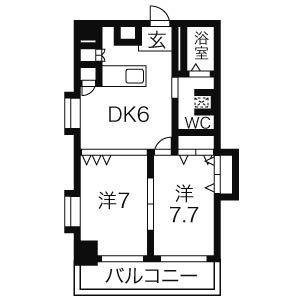 TRUSTY千代田(2LDK/5階)の間取り写真