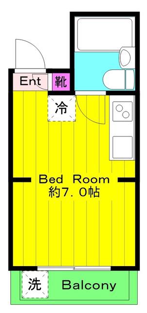 エステート調布ヶ丘(ワンルーム/1階)の間取り写真