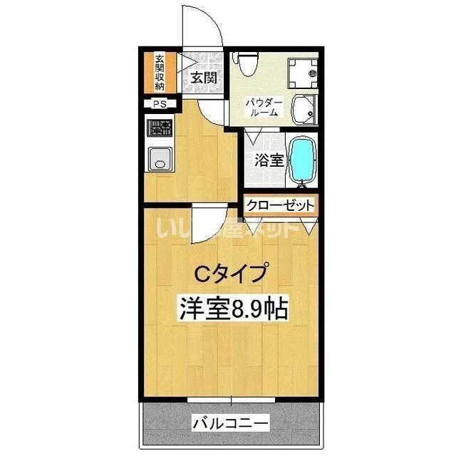 アリエス(1K/2階)の間取り写真