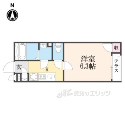 クレイノセカンド ユーアイ(1K/1階)の間取り写真