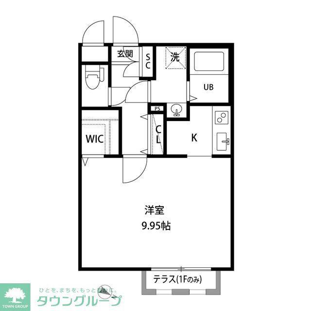 ZESTY幡ヶ谷(1K/1階)の間取り写真