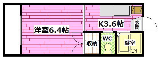 アブニール洋光台(1K/1階)の間取り写真