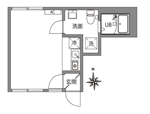 アネックスお花茶屋(ワンルーム/1階)の間取り写真