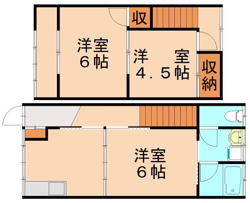 ヒルトップ香月(3DK/1階)の間取り写真