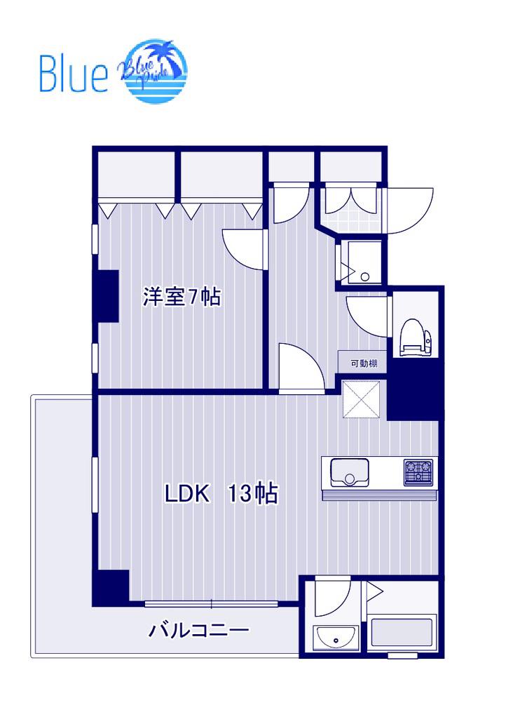 ラフィネシャンブル(1LDK/2階)の間取り写真