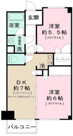 アーバンコートサカスIII(2DK/3階)の間取り写真