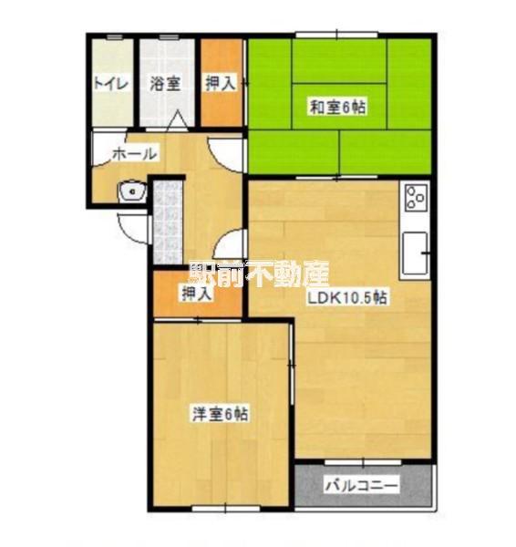 サンハイツ三池(2LDK/2階)の間取り写真