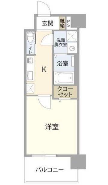 シャンス・ミカド船小路(1K/6階)の間取り写真