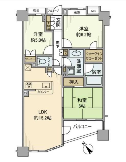 小石川ザ・レジデンスイーストスクエア(3LDK/3階)の間取り写真