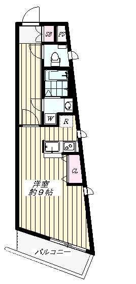 カーサ・ドマーニ小石川(ワンルーム/1階)の間取り写真