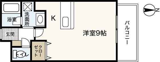 J・GRACE堺町(ワンルーム/3階)の間取り写真