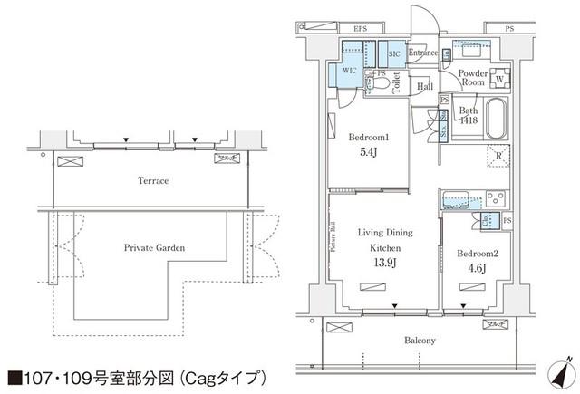 ロイヤルパークス赤羽ノース(2LDK/1階)の間取り写真