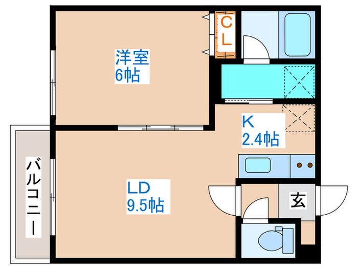 L´ENDROIT(1LDK/1階)の間取り写真