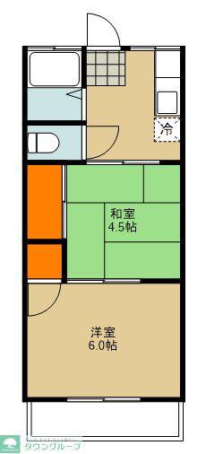 高橋ハイツ(2K/2階)の間取り写真
