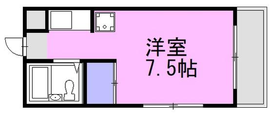 サンライズ幸ビル(ワンルーム/5階)の間取り写真