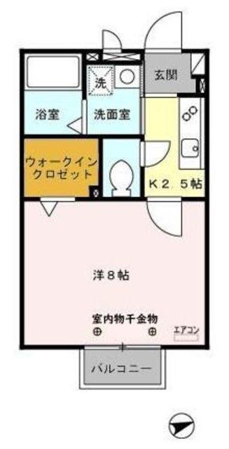 サンライズ(1K/2階)の間取り写真