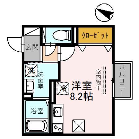 グランディール・M(ワンルーム/1階)の間取り写真