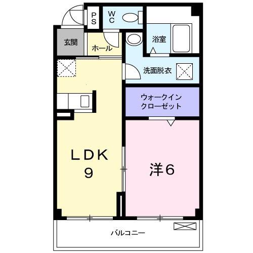 エンジェルコート(1LDK/3階)の間取り写真