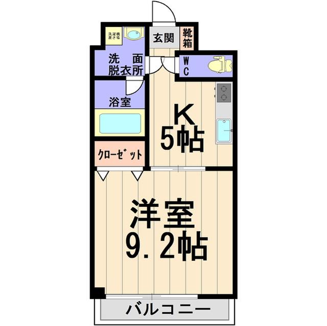 エイブル3(1K/5階)の間取り写真