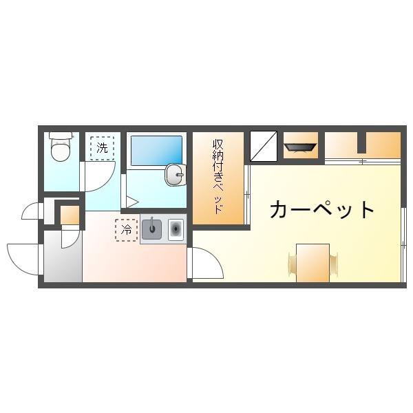 レオパレスシエロアズール(1K/1階)の間取り写真