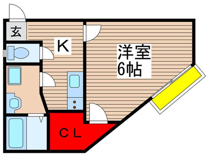 セレーノ村上(1K/3階)の間取り写真