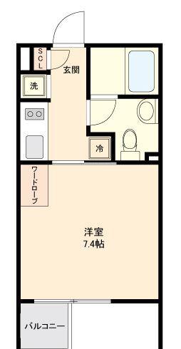 GRANPASEO新宿(1K/2階)の間取り写真