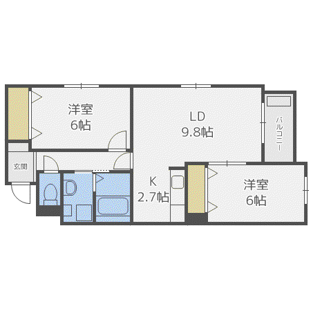 リアライズ東札幌(2LDK/1階)の間取り写真
