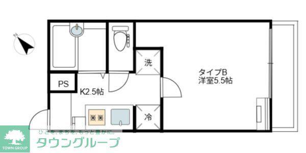 NK春日部(1K/2階)の間取り写真