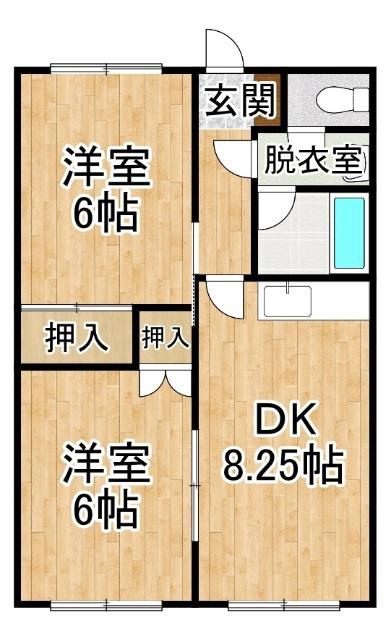柴田ハイツ(2DK/1階)の間取り写真