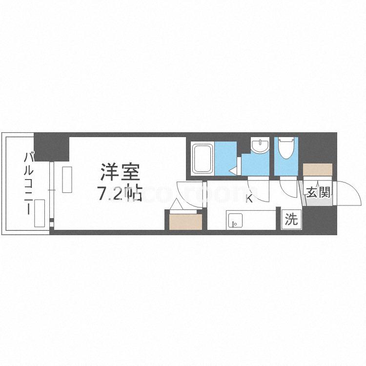 プレサンス大国町ラヴェニール(1K/6階)の間取り写真
