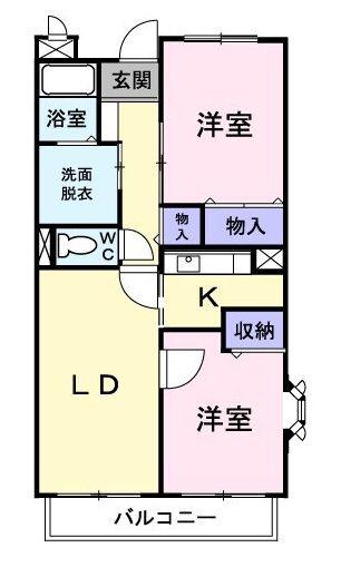 ヴィザージュ(2LDK/3階)の間取り写真