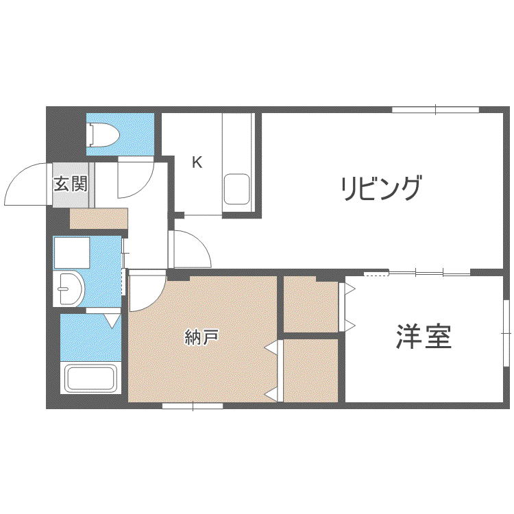 ティーズコートしんかわ(2LDK/2階)の間取り写真