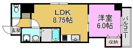 ARCENCIEL SQUARE 高井田(1LDK/3階)の間取り写真